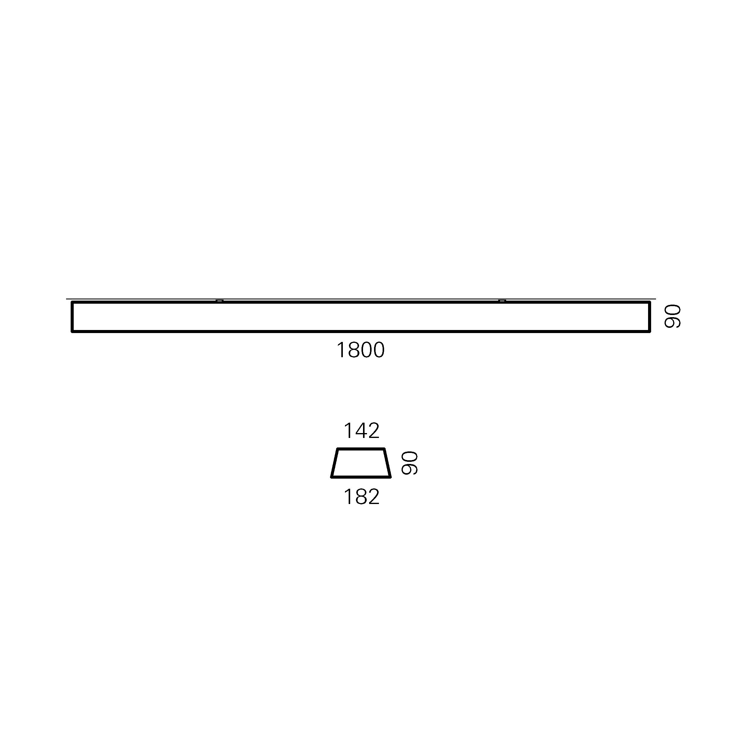 Massskize der Leuchte LARS LED DIREKT 1800