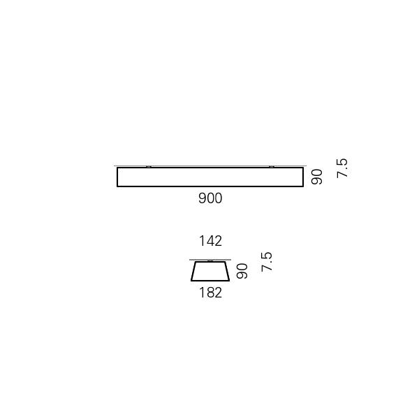 Massskize der Leuchte LARS LED DIREKT 900