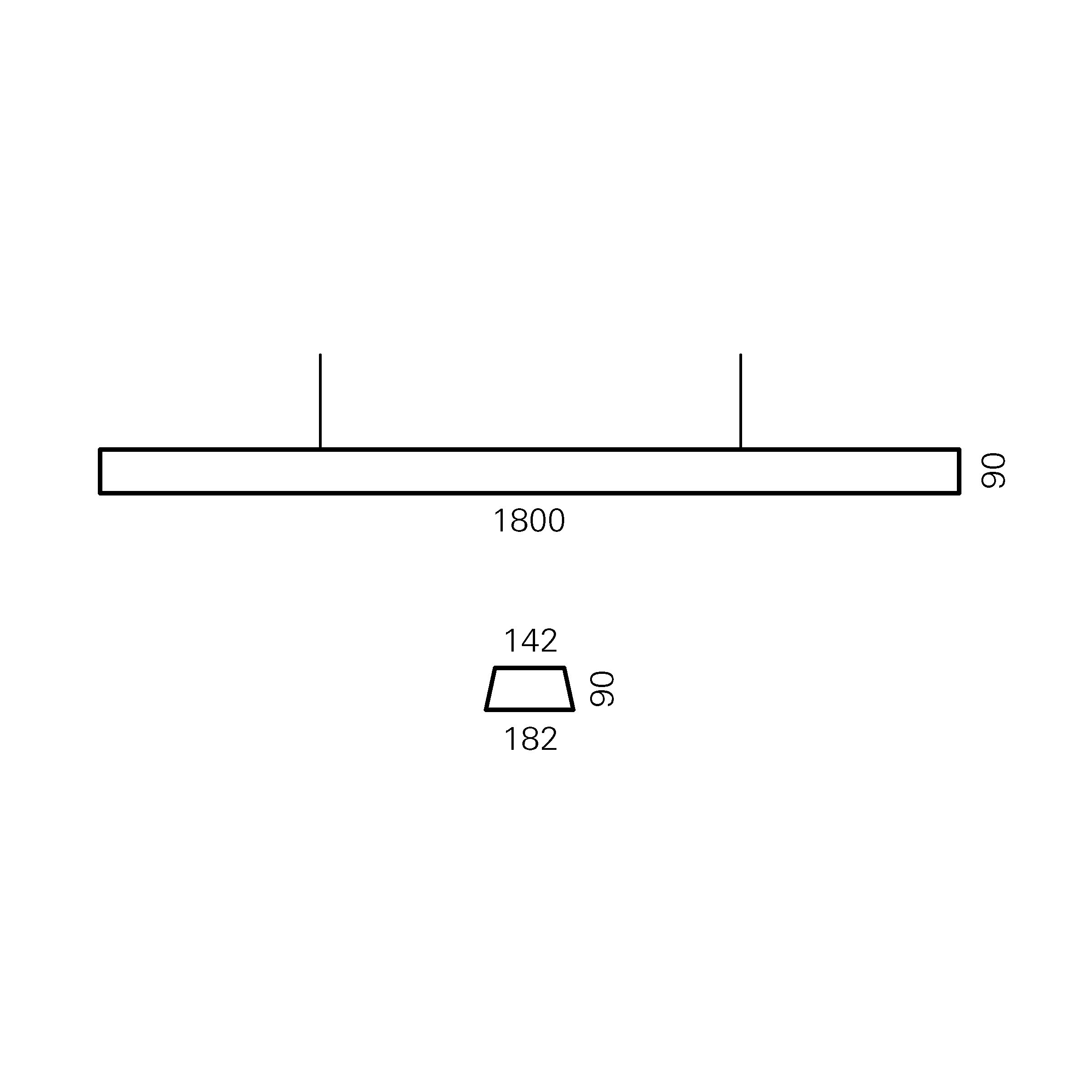 Massskize der Leuchte LARS LED PENDEL 1800
