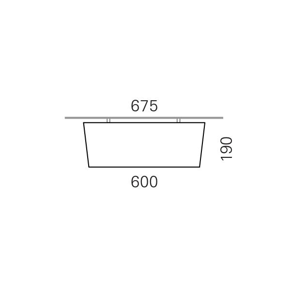 Massskize der Leuchte LENA LED DIREKT 600x190