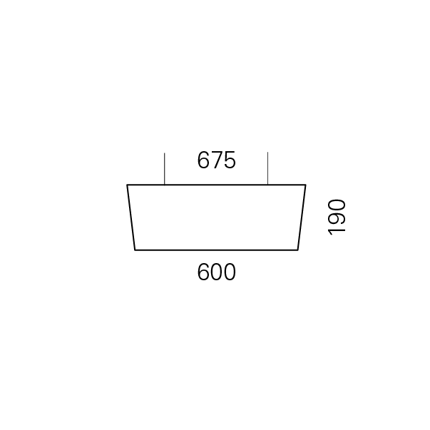 Massskize der Leuchte LENA LED PENDEL 600x190