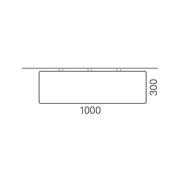 Massskize der Leuchte MONA LED DIREKT 1000x300