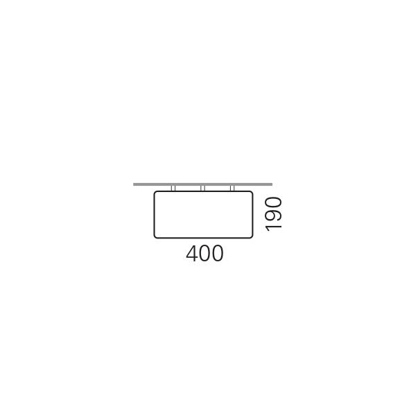 Massskize der Leuchte MONA LED DIREKT 400x190