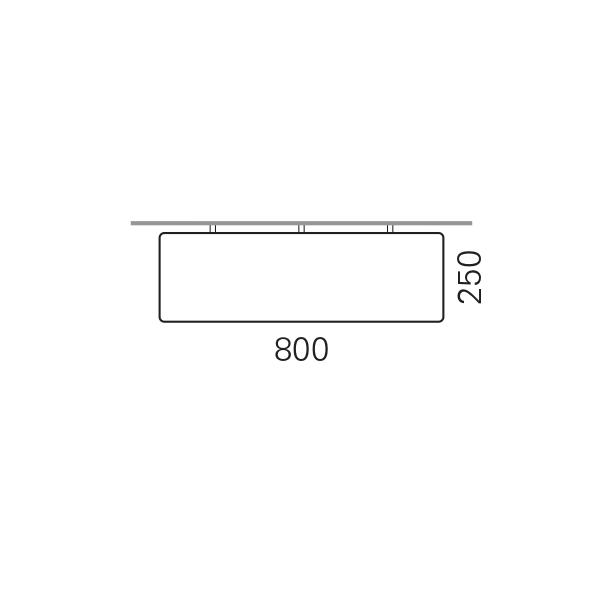 Massskize der Leuchte MONA LED DIREKT 800x250