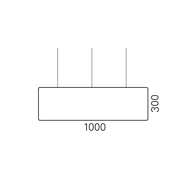 Massskize der Leuchte MONA LED PENDEL 1000x300
