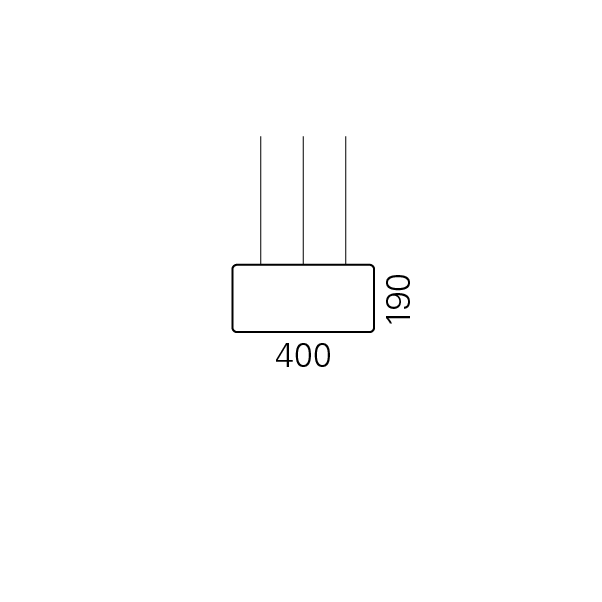 Massskize der Leuchte MONA LED PENDEL 400x190