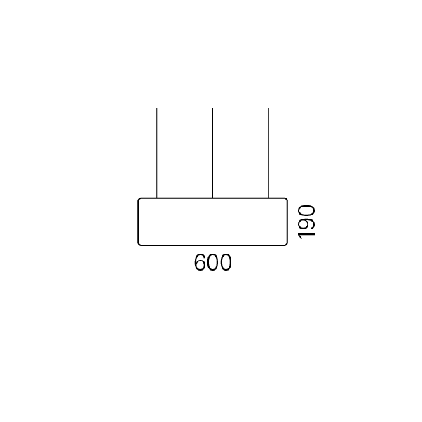 Massskize der Leuchte MONA LED PENDEL 600x190