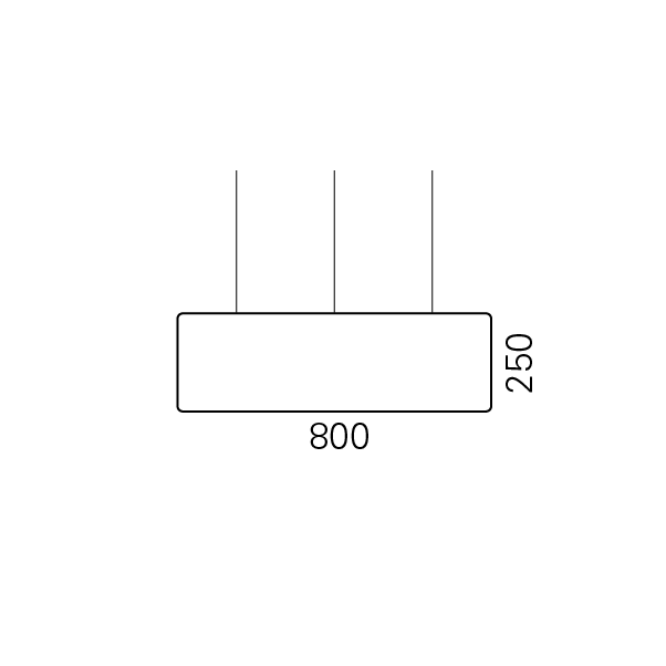 Massskize der Leuchte MONA LED PENDEL 800x250