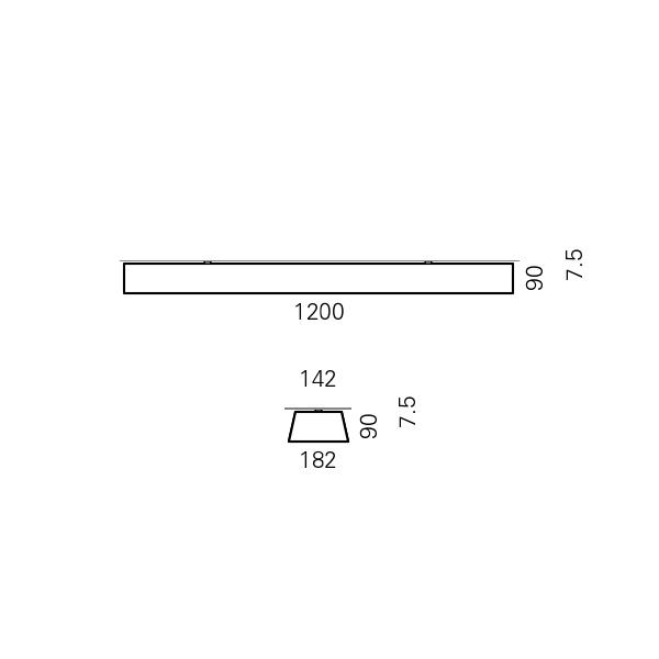 Massskize der Leuchte NILS LED DIREKT 1200