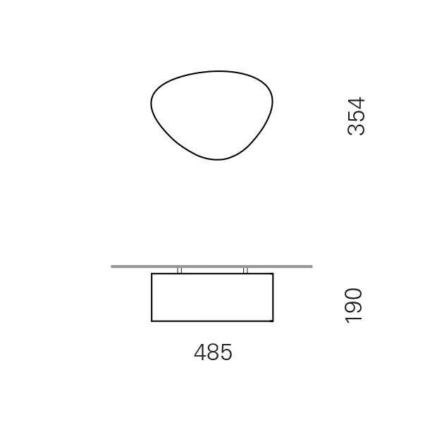Massskize der Leuchte NINA LED DIREKT 400x190