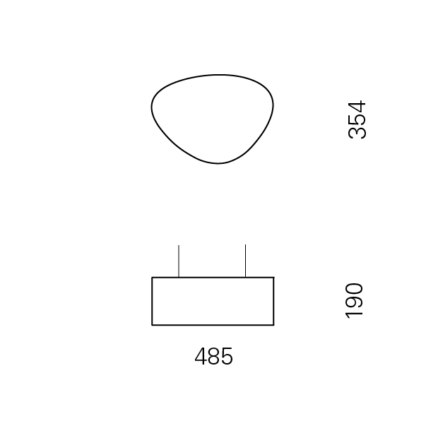 Massskize der Leuchte NINA LED PENDEL 400x190