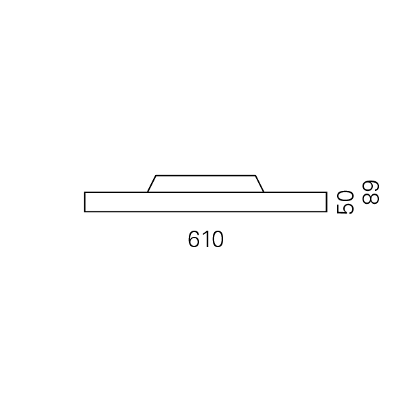 Massskize der Leuchte OLI LED DIREKT 610