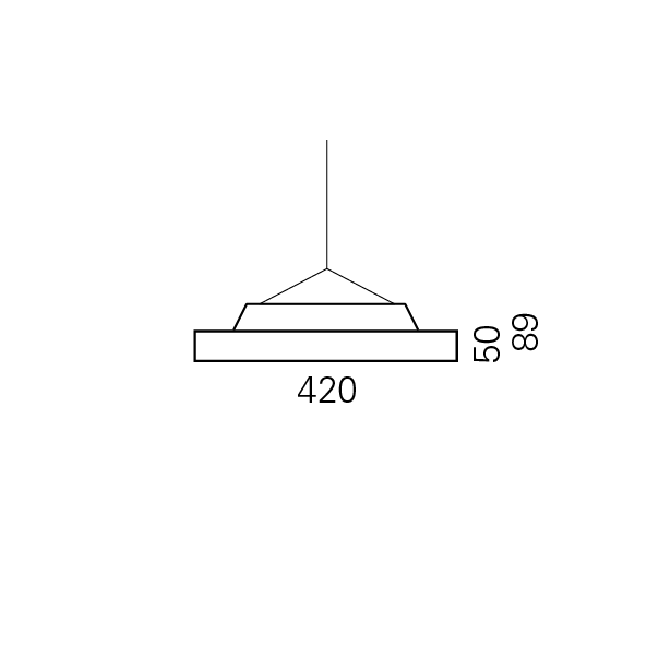 Massskize der Leuchte OLI LED PENDEL 420