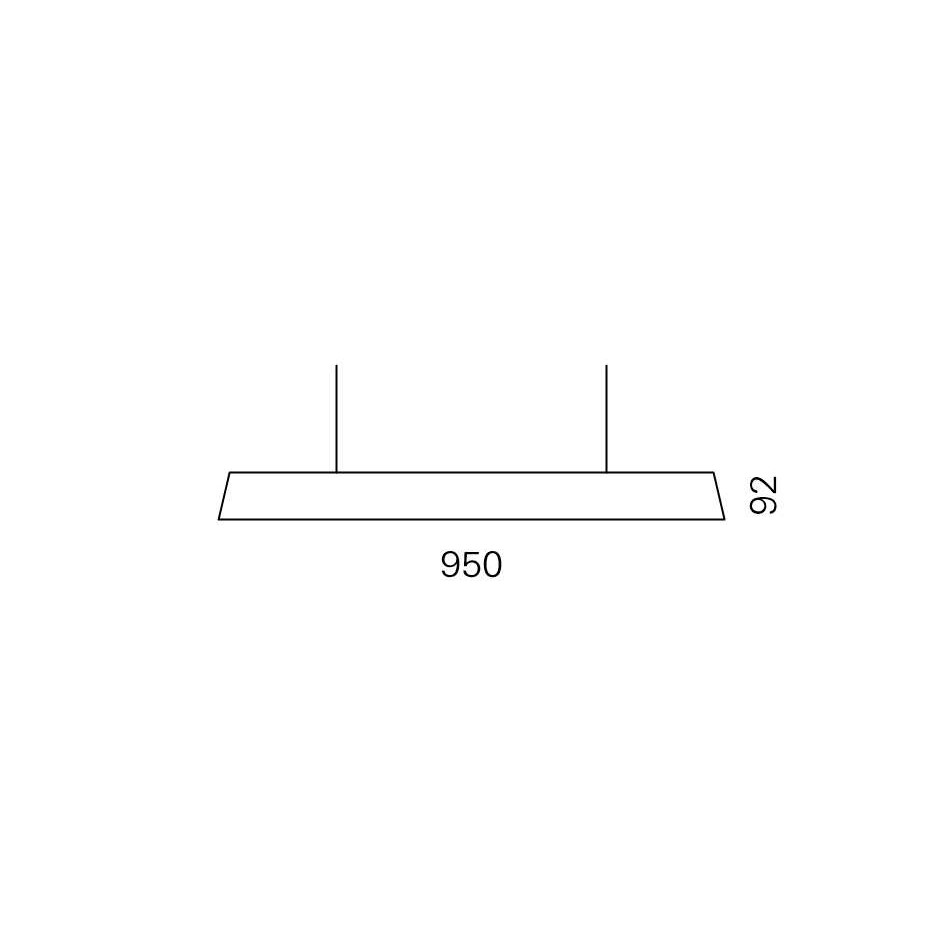 Massskize der Leuchte BOB LED PENDEL 950