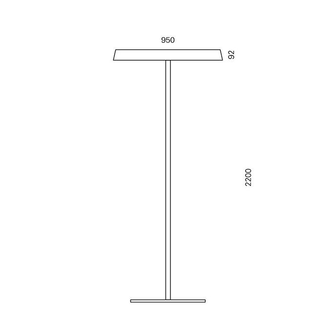Massskize der Leuchte BOB LED STEHLEUCHTE 950