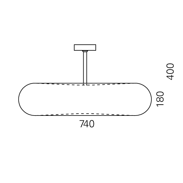 Massskize der Leuchte ARNO LED PENDELROHR 740 400