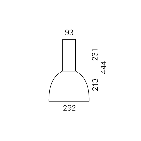 Massskize der Leuchte BREITSTRAHLER LED PENDEL 292