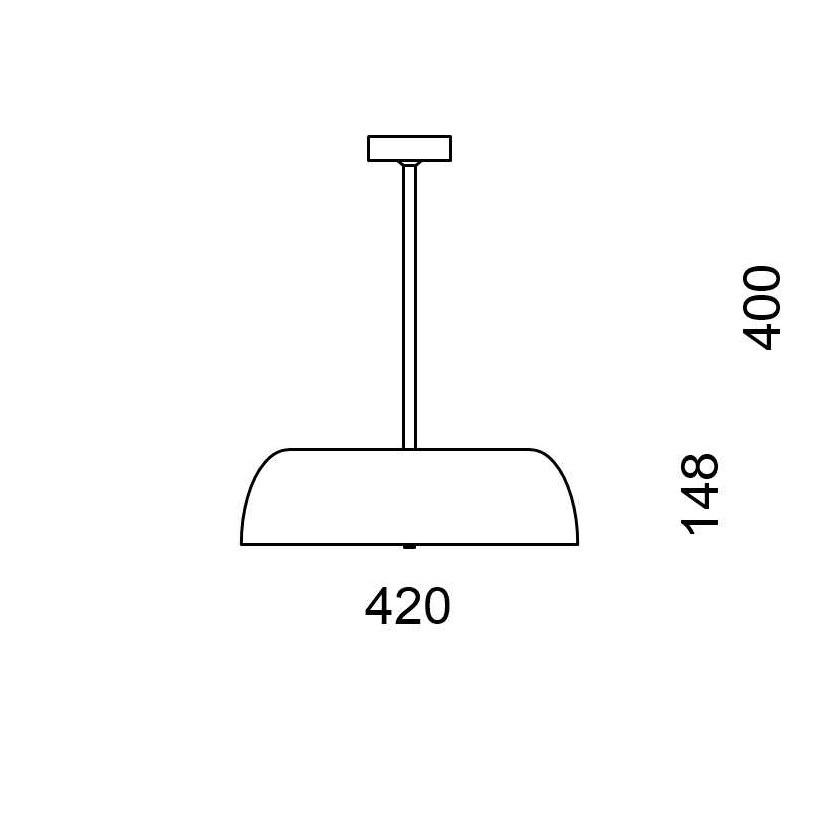 Massskize der Leuchte ALDO LED PENDELROHR 420 400