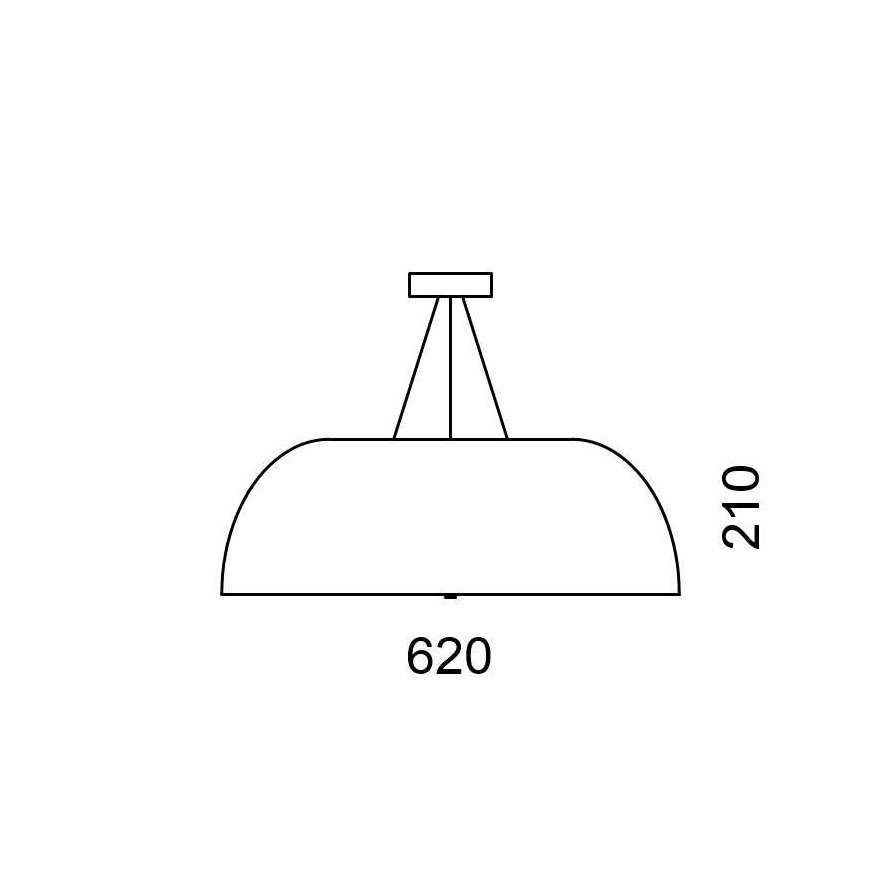 Massskize der Leuchte ALDO LED PENDEL 620