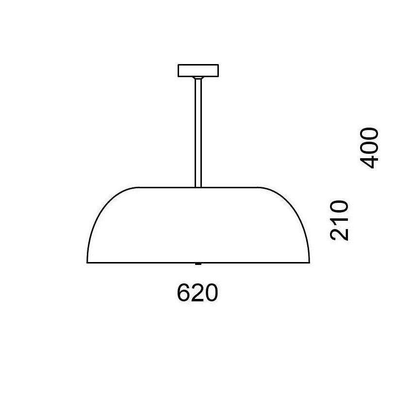 Massskize der Leuchte ALDO LED PENDELROHR 620 400