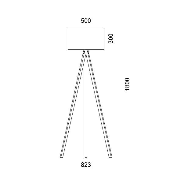 Massskize der Leuchte MARA LED STEHLEUCHTE 500x300