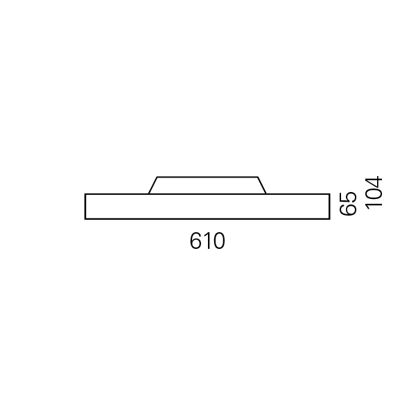 Massskize der Leuchte LEO LED DIREKT 610