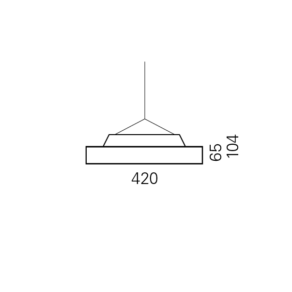Massskize der Leuchte LEO LED PENDEL 420