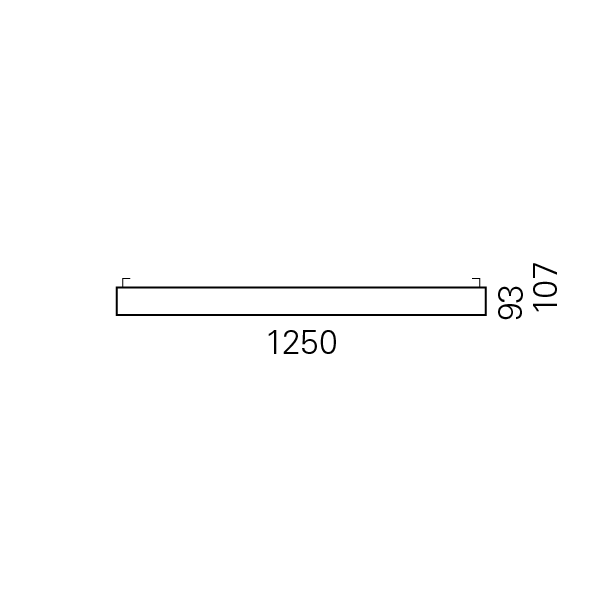 Massskize der Leuchte PI LED DIREKT 1250