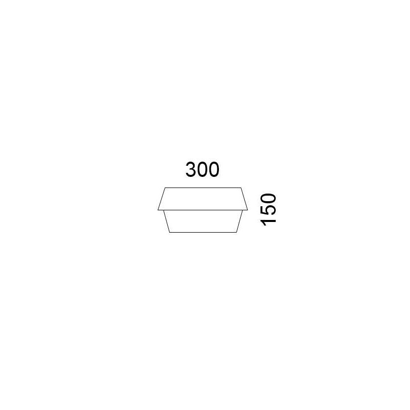 Massskize der Leuchte ZORA LED DIREKT 300x150
