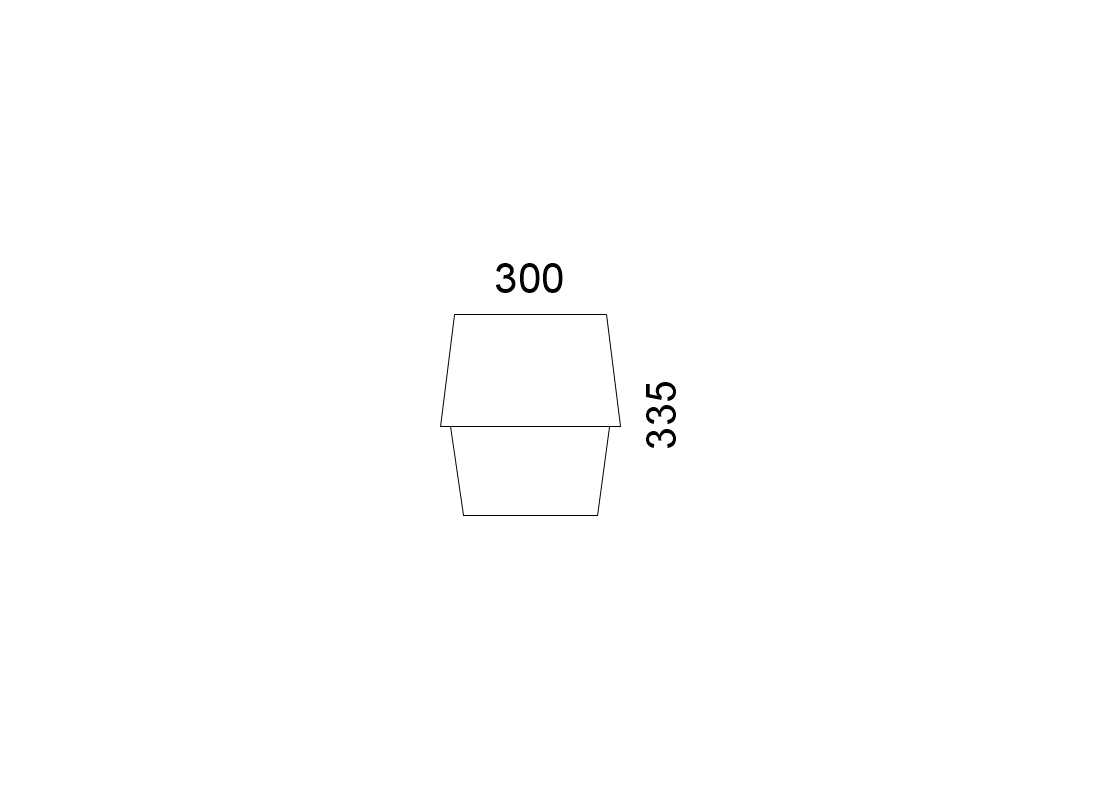 Massskize der Leuchte ZORA LED DIREKT 300x335