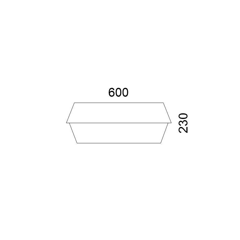 Massskize der Leuchte ZORA LED DIREKT 600x230