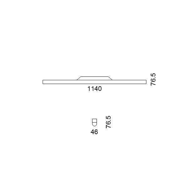 Massskize der Leuchte RAY LED WAND 1140