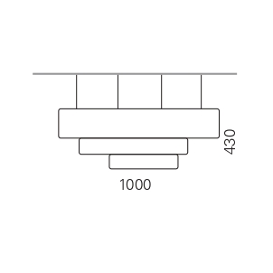 Massskize der Leuchte CARLA LED PENDEL 1000x430