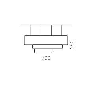 Massskize der Leuchte CARLA LED PENDEL 700x290