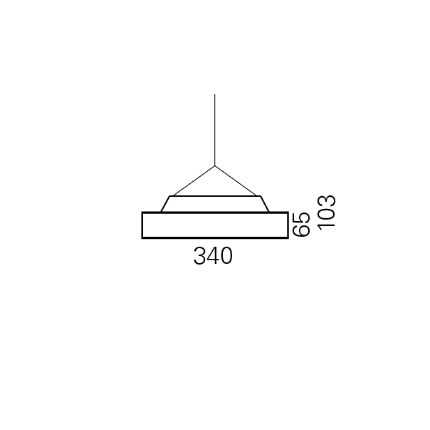 Massskize der Leuchte AVA LED PENDEL 340