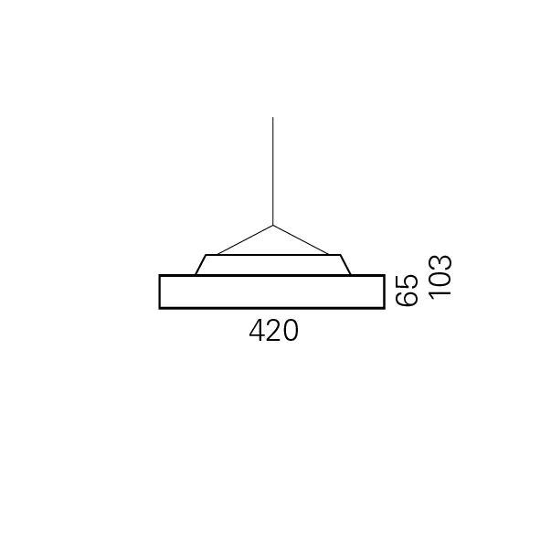 Massskize der Leuchte AVA LED PENDEL 420