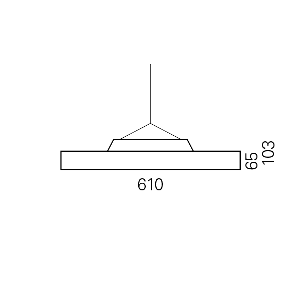 Massskize der Leuchte AVA LED PENDEL 610